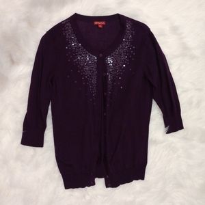 Merona Purple Button Cardigan with Sequins